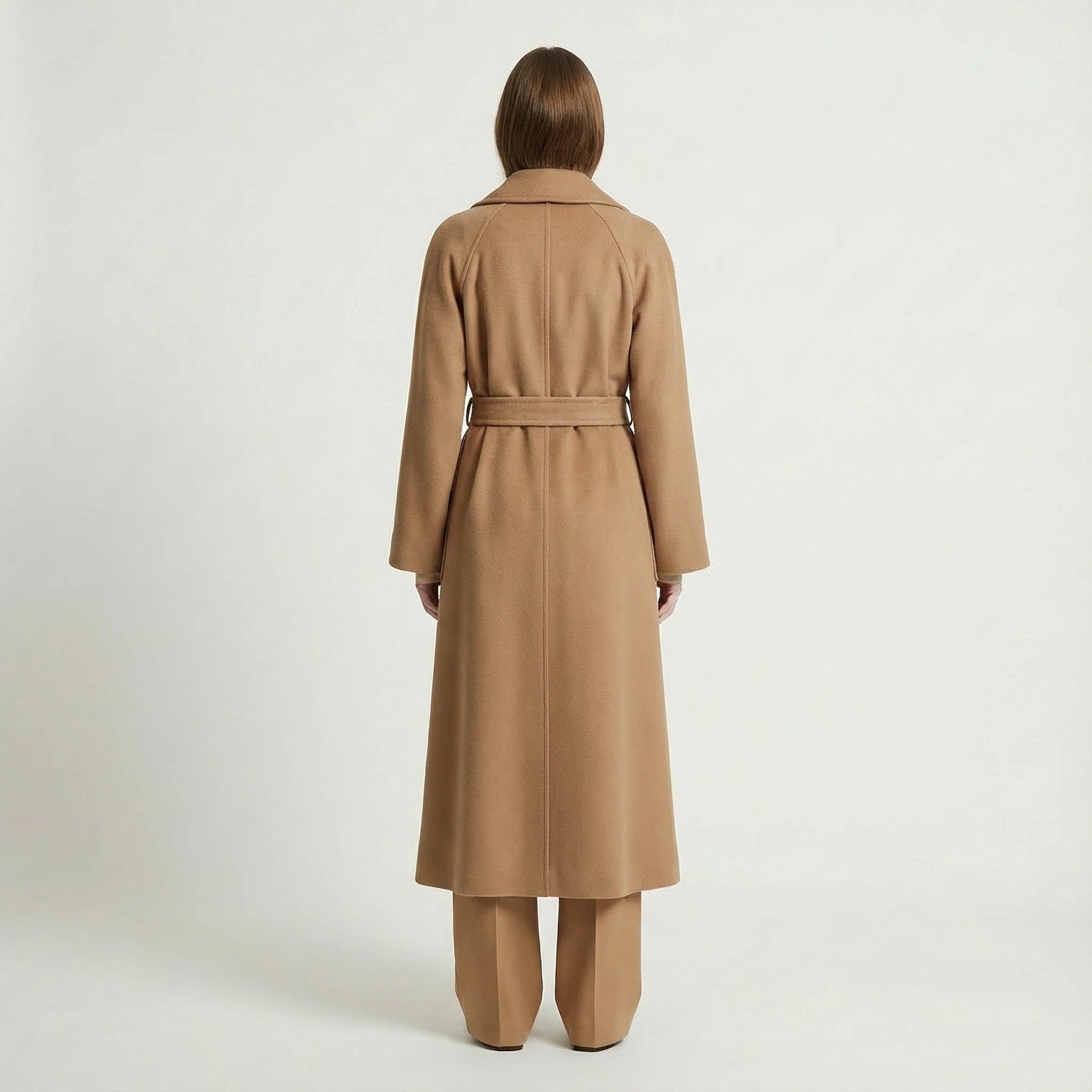 Kiyora 100% Pure Italian Cashmere Long Coat - Camel