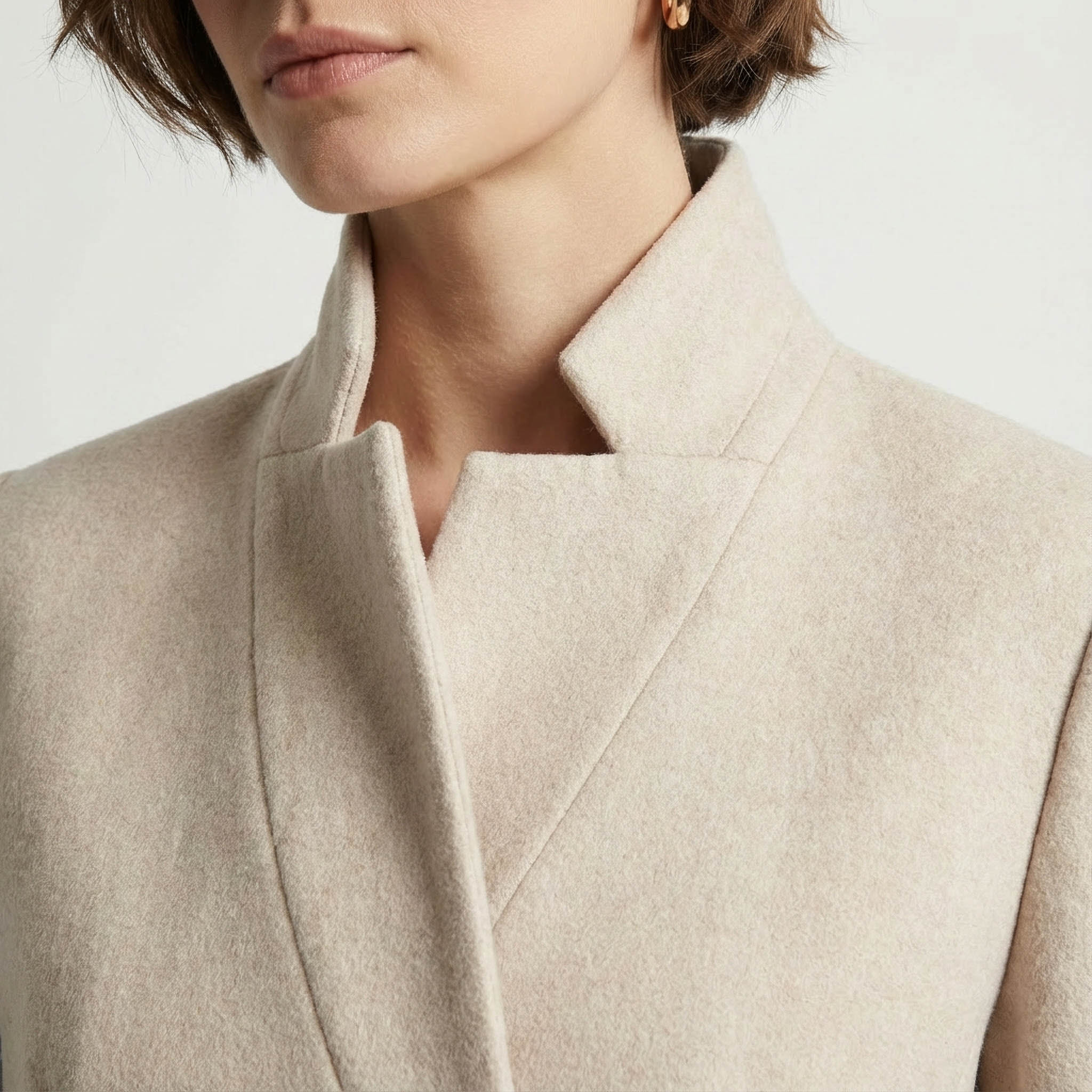 Luxury Belted High-Collar Blend Long Wrap Coat