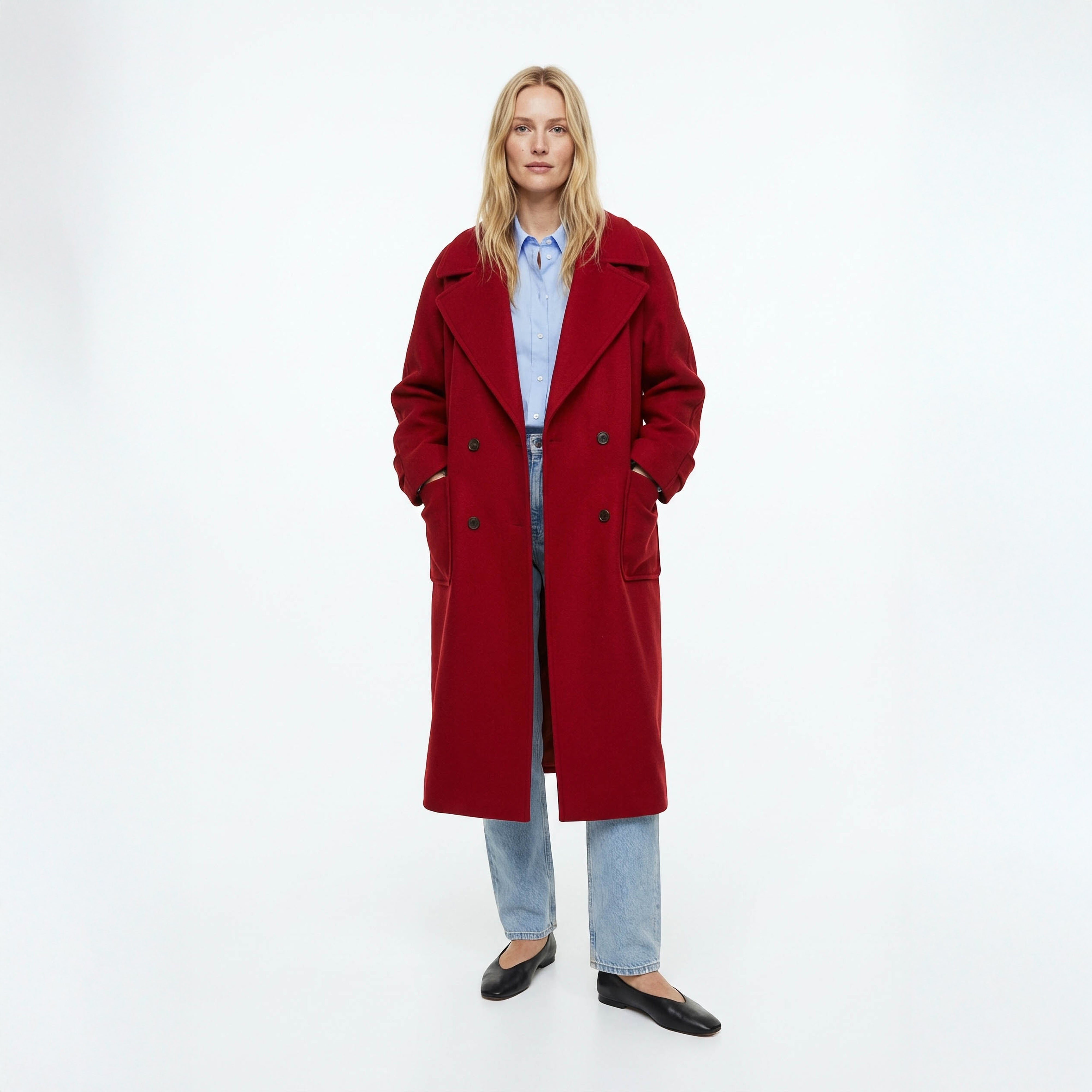 Romantic Scarlet Italian Wool Coat