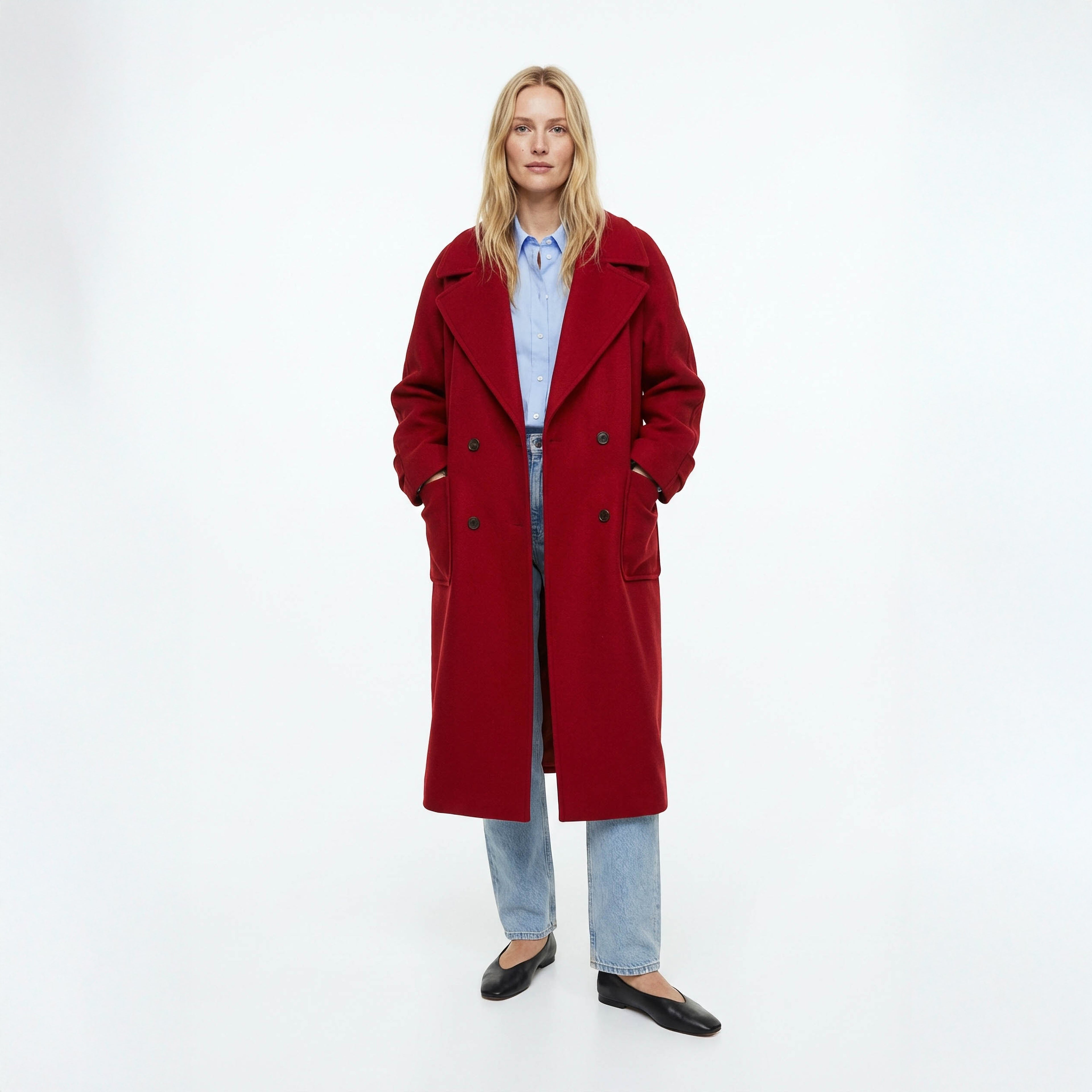 Romantic Scarlet Italian Wool Coat