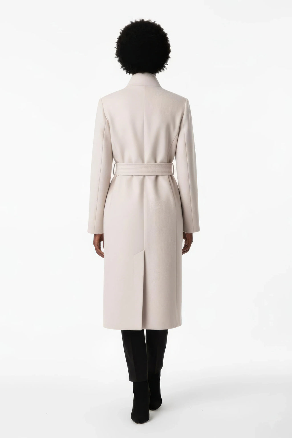 Luxury Belted High-Collar Blend Long Wrap Coat