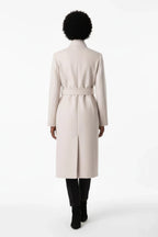 Luxury Belted High-Collar Blend Long Wrap Coat
