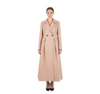 Dramatic Pleated A-Line Maxi Coat in Luxury Wool Blend