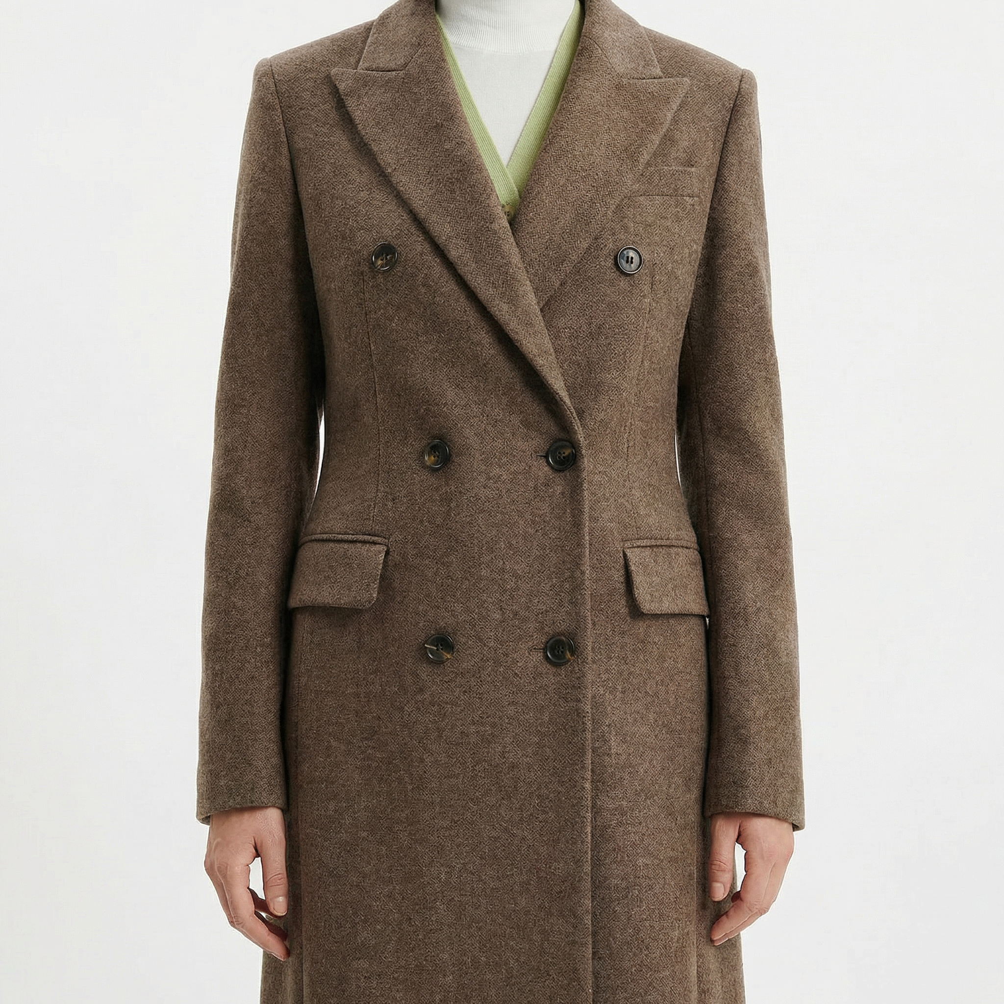 The Kensington 100% Boiled Wool Maxi Coat - Cocoa Brown