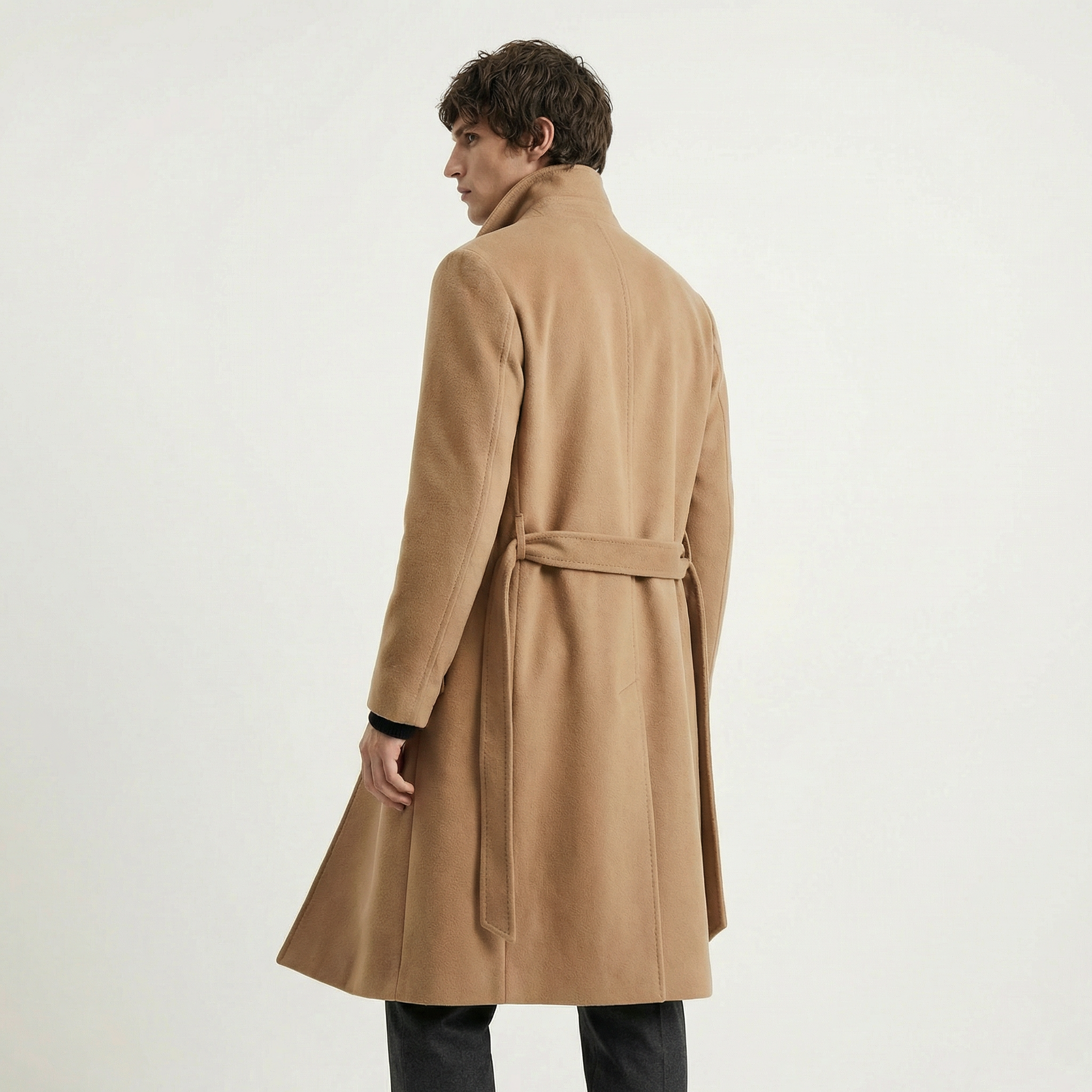 The Savile Camel Belted Coat – 100% Italian Cashmere
