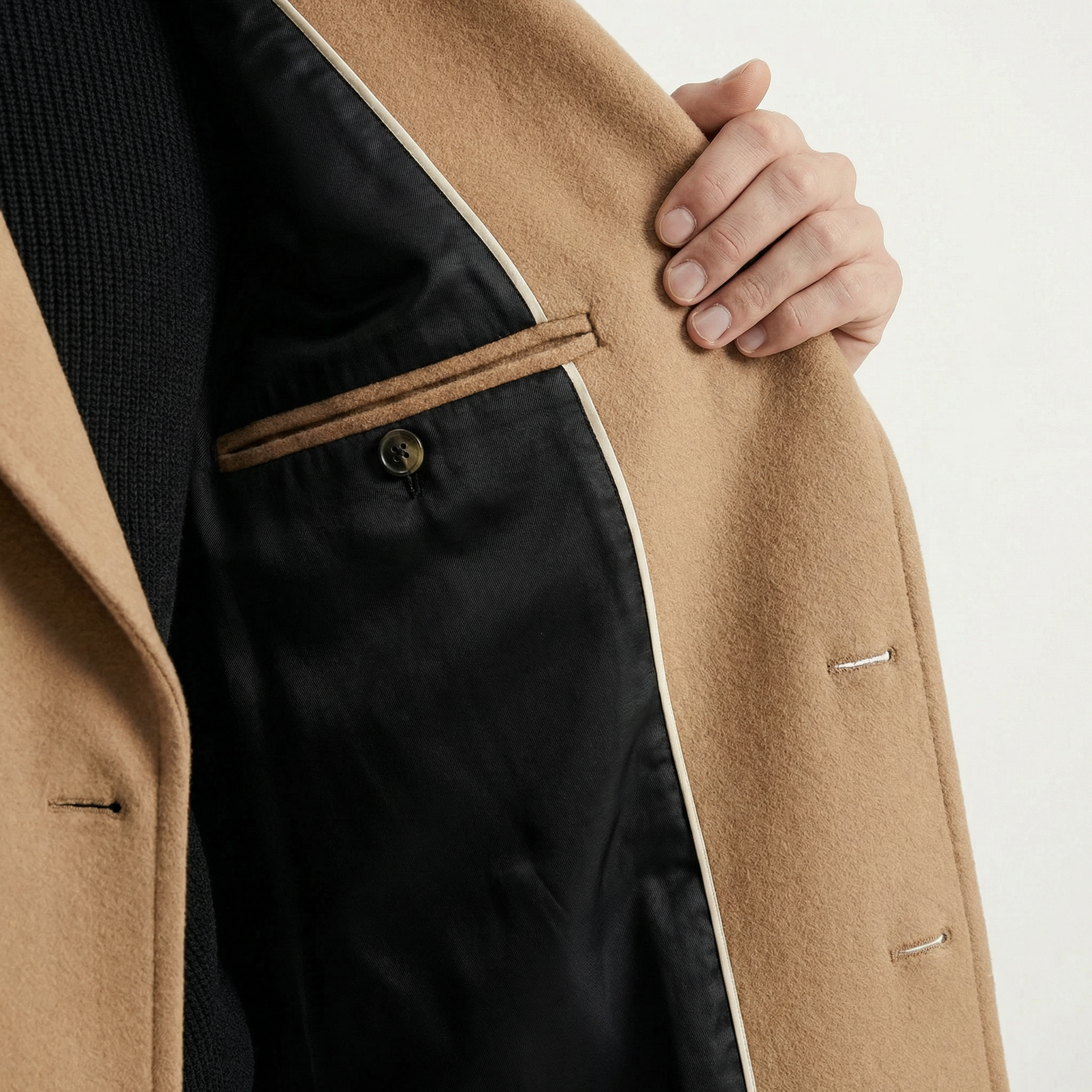 The Savile Camel Belted Coat – 100% Italian Cashmere