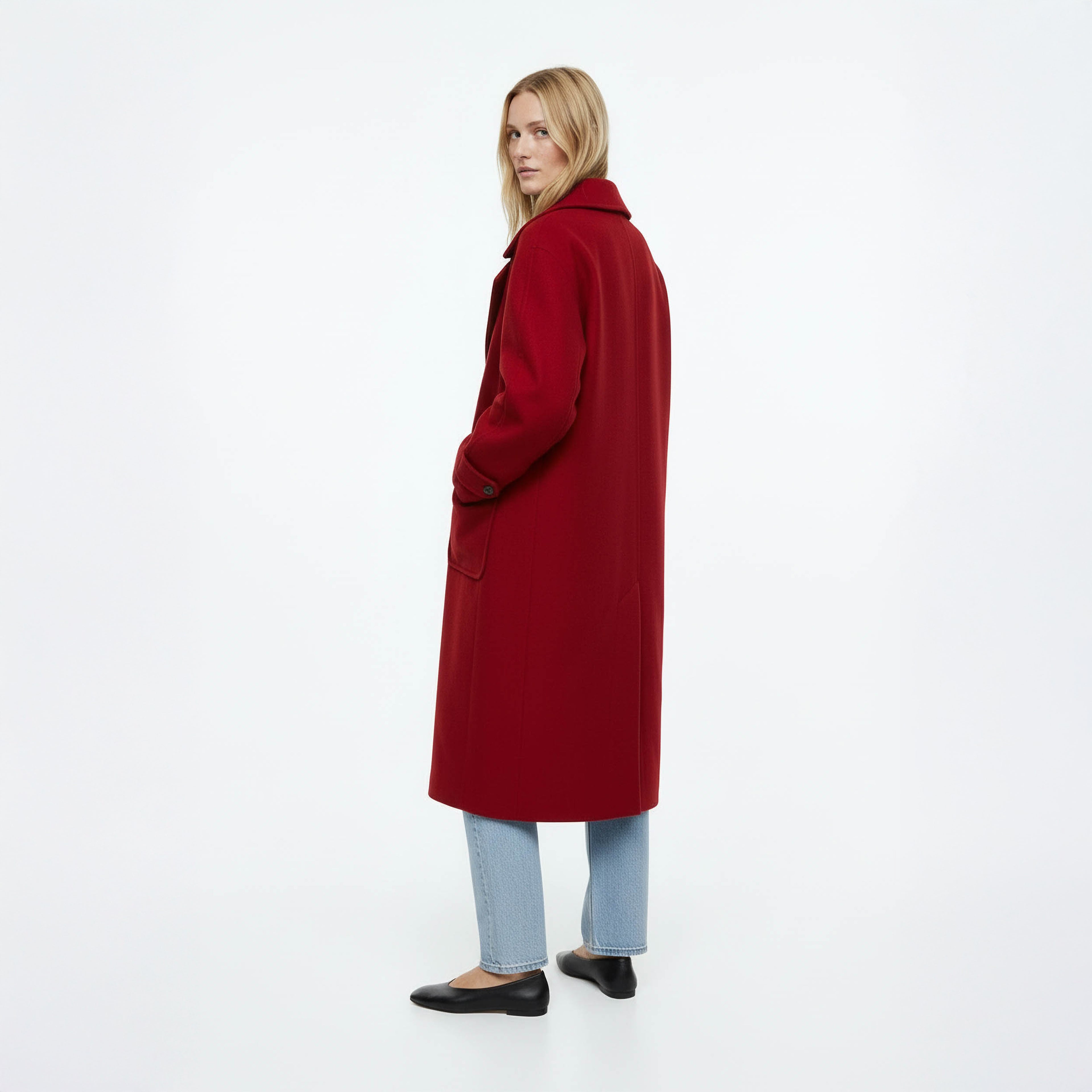 Romantic Scarlet Italian Wool Coat