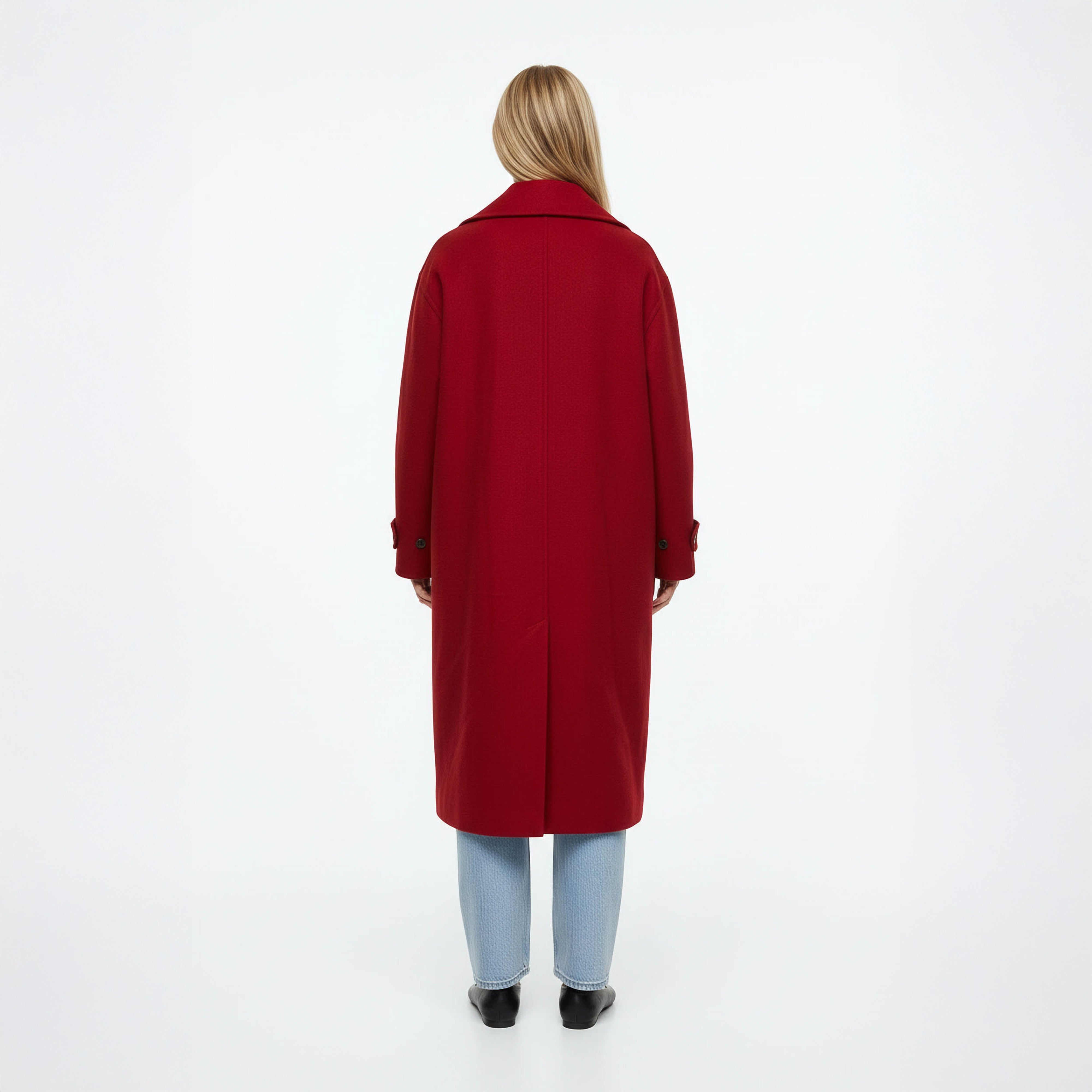 Romantic Scarlet Italian Wool Coat