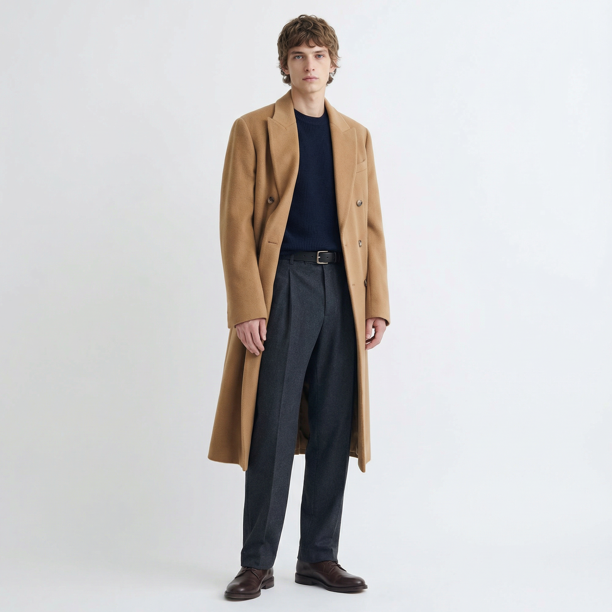 The Visconti | Camel 100% Pure Italian Cashmere Double-Breasted Overcoat